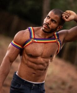 Harness Pride em Elástico Arco Íris Aslan