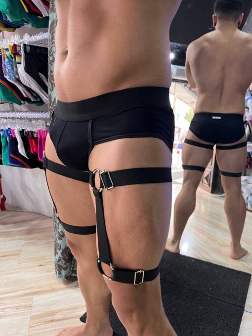 Harness Retro em Elástico Preto Ajustável Liso