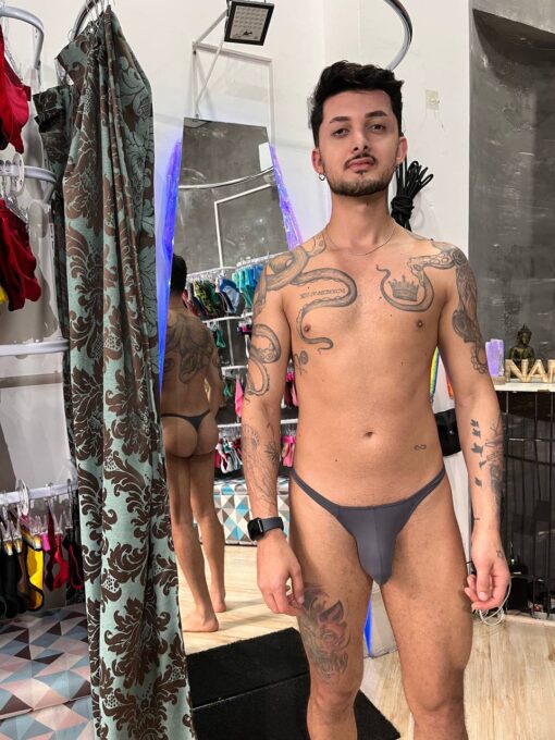 Sunga Cavada San Cinza - Lingerie Masculina - Aslan - Imagem 2