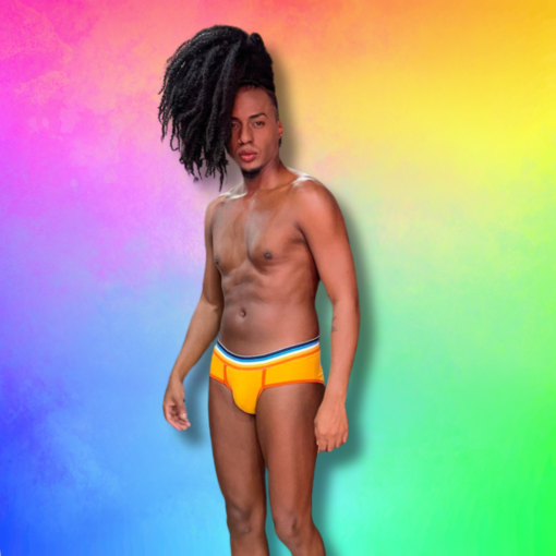 CUECA AMARELA LINE LARANJA DRYFIT AROACE