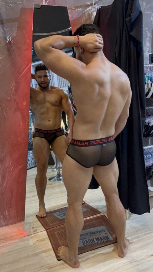 Cueca  Preta Transaparente Fire Aslan