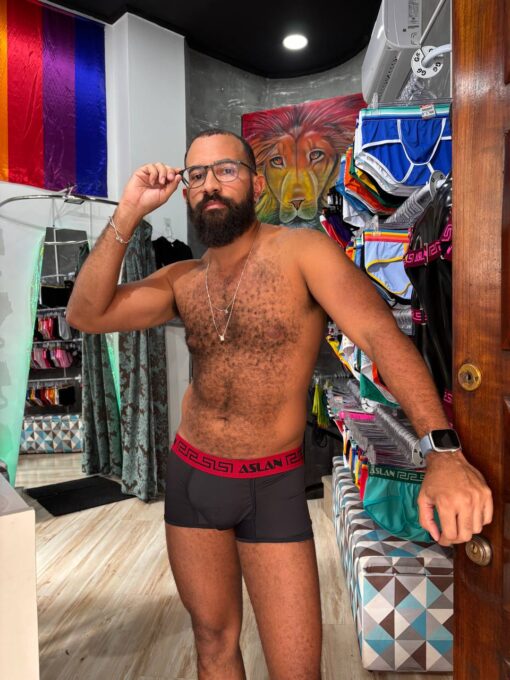 Cueca Box Preta Vermelho Fire