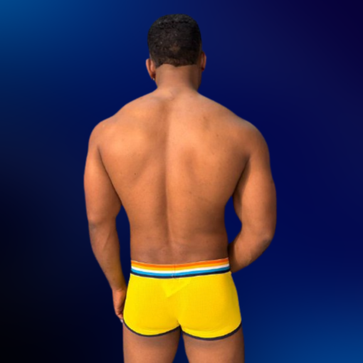 Cueca Boxer Amarela Dryfit line Azul - Imagem 2