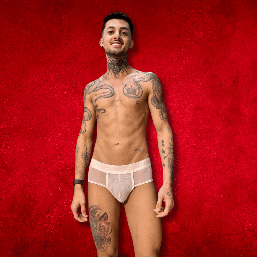 Cueca Branca Transparente