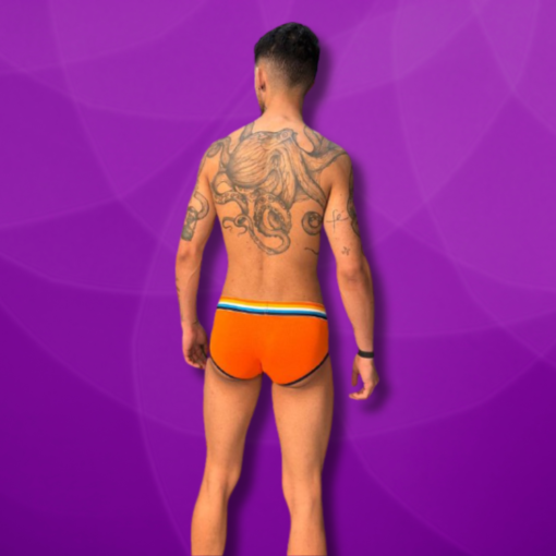 Cueca Laranja Dryfit line Azul - Imagem 2