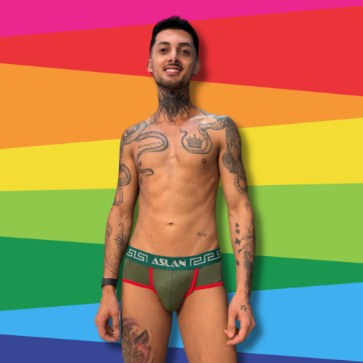Cueca Verde Dryfit line Vermelho