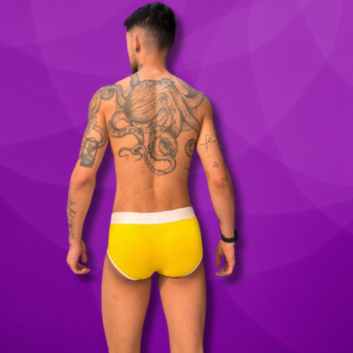 Cueca Amarela Dryfit line Branco - Imagem 2