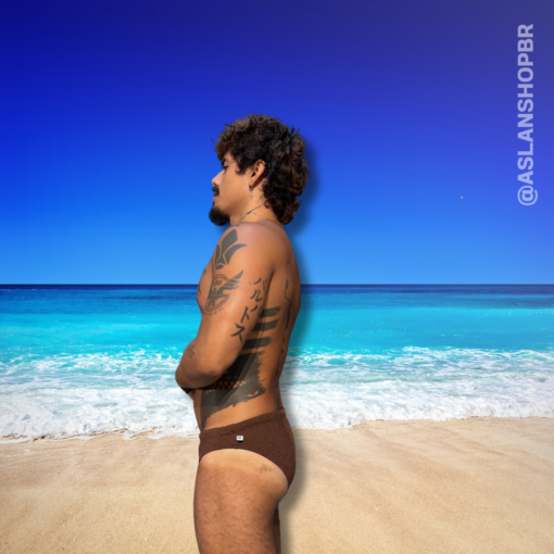 Sunga Marron Shine SlimTexturizado - Imagem 3