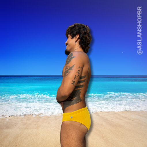 Sunga Amarelo Ouro  Slim Texturizado - Imagem 4