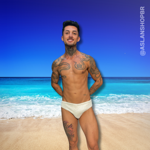 Sunga Slim Branca Texturizada Grécia - Imagem 5