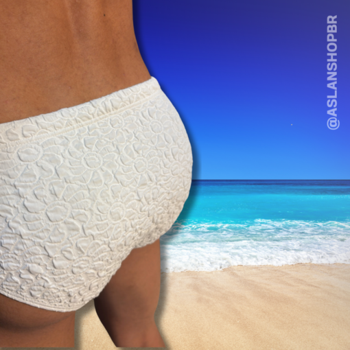 Sunga Slim Branca Texturizada Grécia
