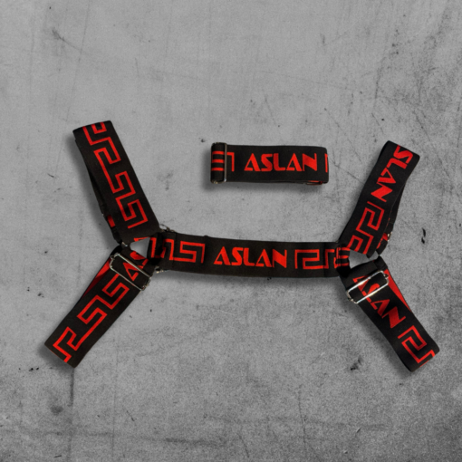 Harness Preto e Vermelho Aslan - Imagem 5