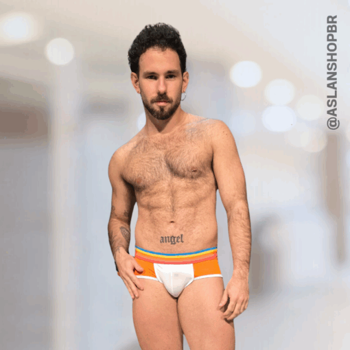 Cueca Laranja e Branco Slip Arqueiro