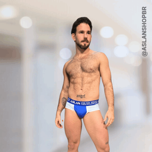 Cueca Azul Claro e Escuro Slip Poseidon