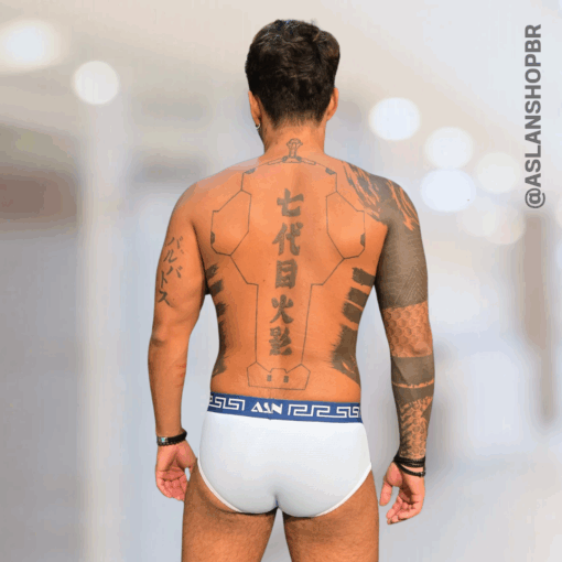 Cueca Azul Claro line Branco Dryfit Slip Atena - Imagem 3