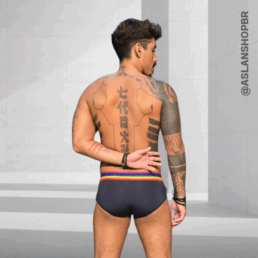 Cueca Preta Slip Dryfit Pride - Imagem 2
