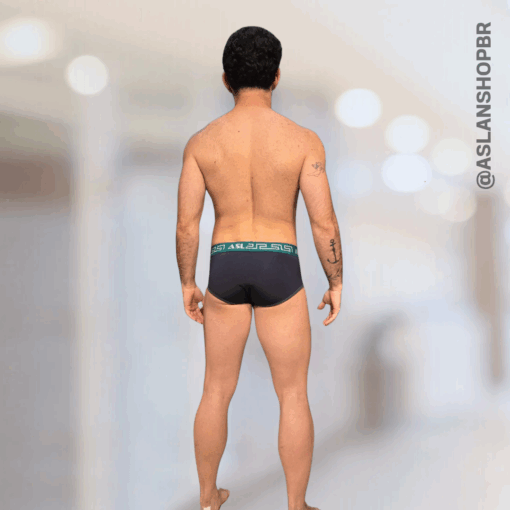 Cueca Preta e Verde Escuro Slip Dryfit Hades - Imagem 3