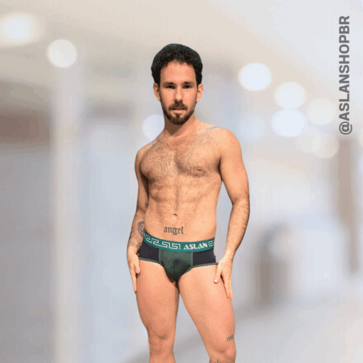 Cueca Preta e Verde Escuro Slip Dryfit Hades