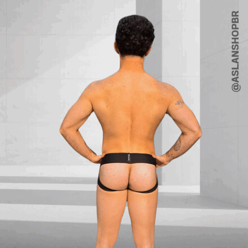 Jockstrap Preta Elástico Largo 6 cm Star Aslan - Imagem 2