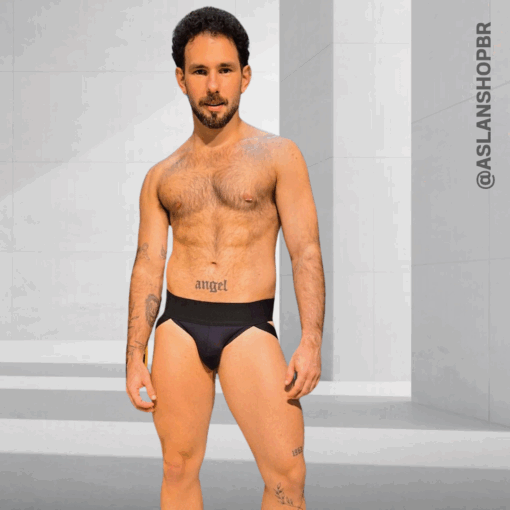 Jockstrap Preta Elástico Largo 6 cm Star Aslan - Imagem 4