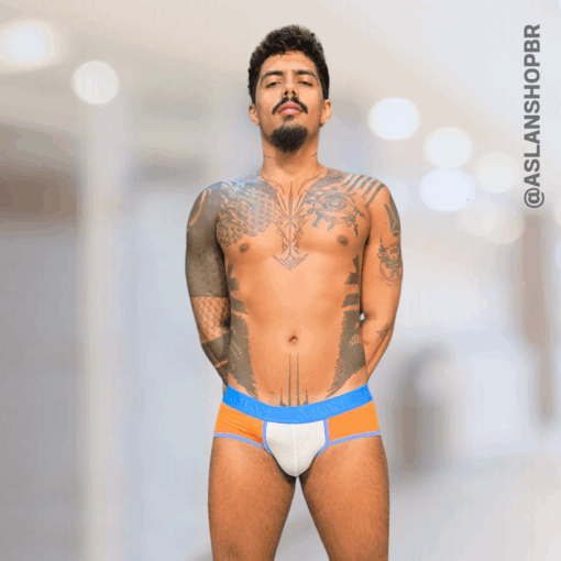 Cueca Laranja e Azul Slip Solmari