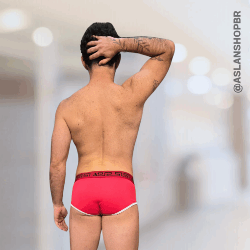 Cueca Vermelha Preto e line  Branco Slip Eros - Imagem 3