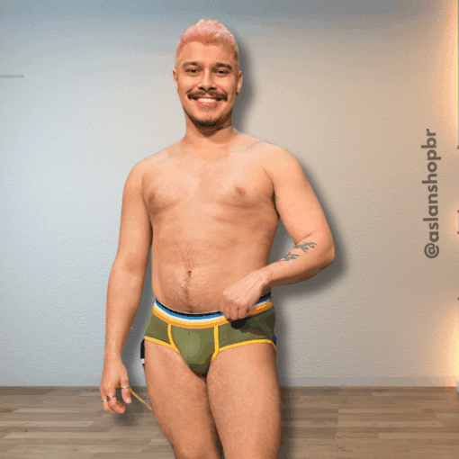 Cueca Verde line Amarelo Leo