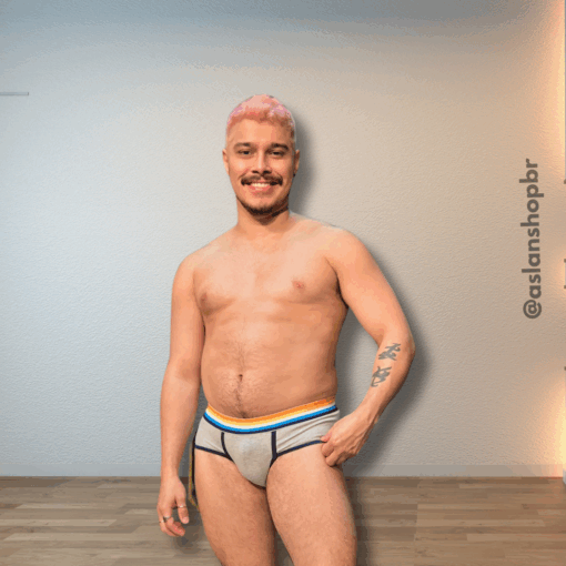 Cueca Cinza line Azul Aroace - Imagem 2