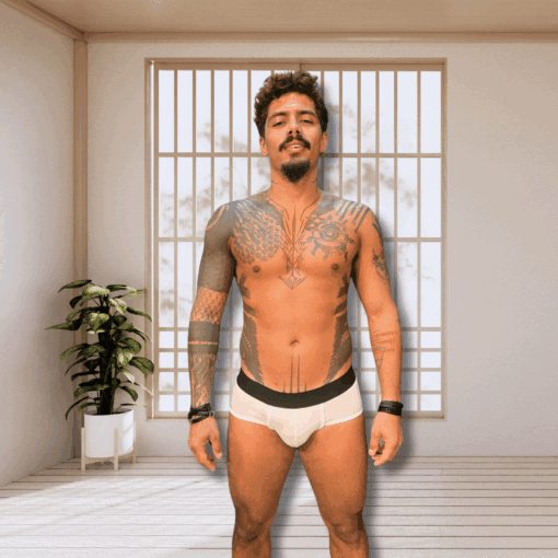 Cueca Branca de Algodão el Preto