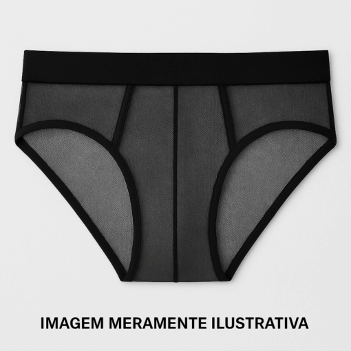 Cueca Transparente Preta Aslan