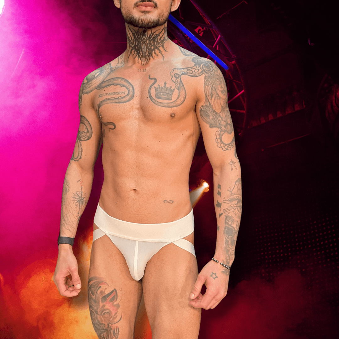 Jockstrap Branca elástico largo
