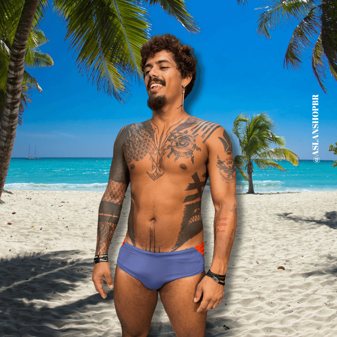 Sunga Infinity Azul e Laranja