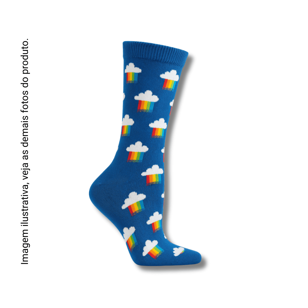 Meia Azul Arco Iris