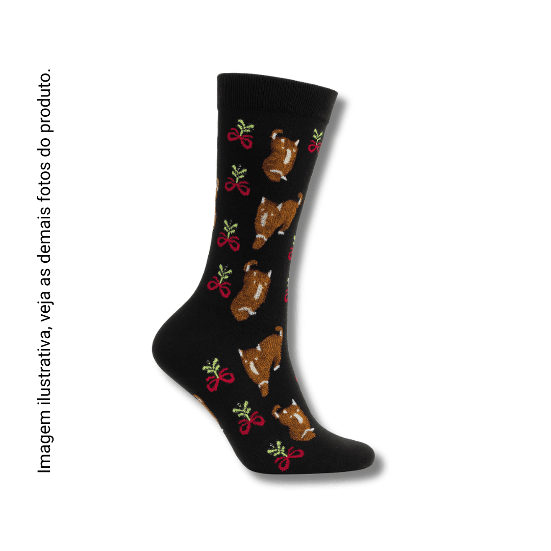 Meia Preta Casal de Gatos