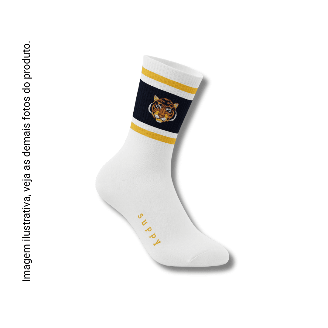Meia Branca Tigre