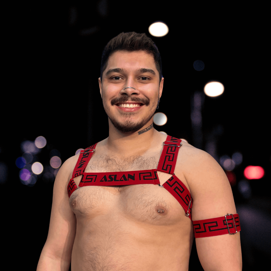 Harness Vermelho e Preto X