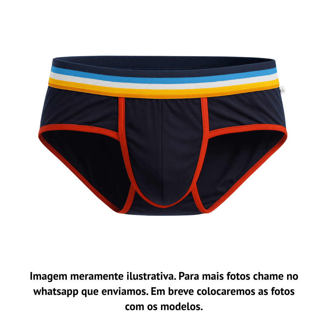 Cueca Preta Aroace line laranja