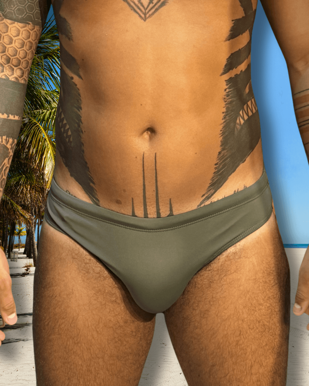 Sunga Verde Tropical Slim