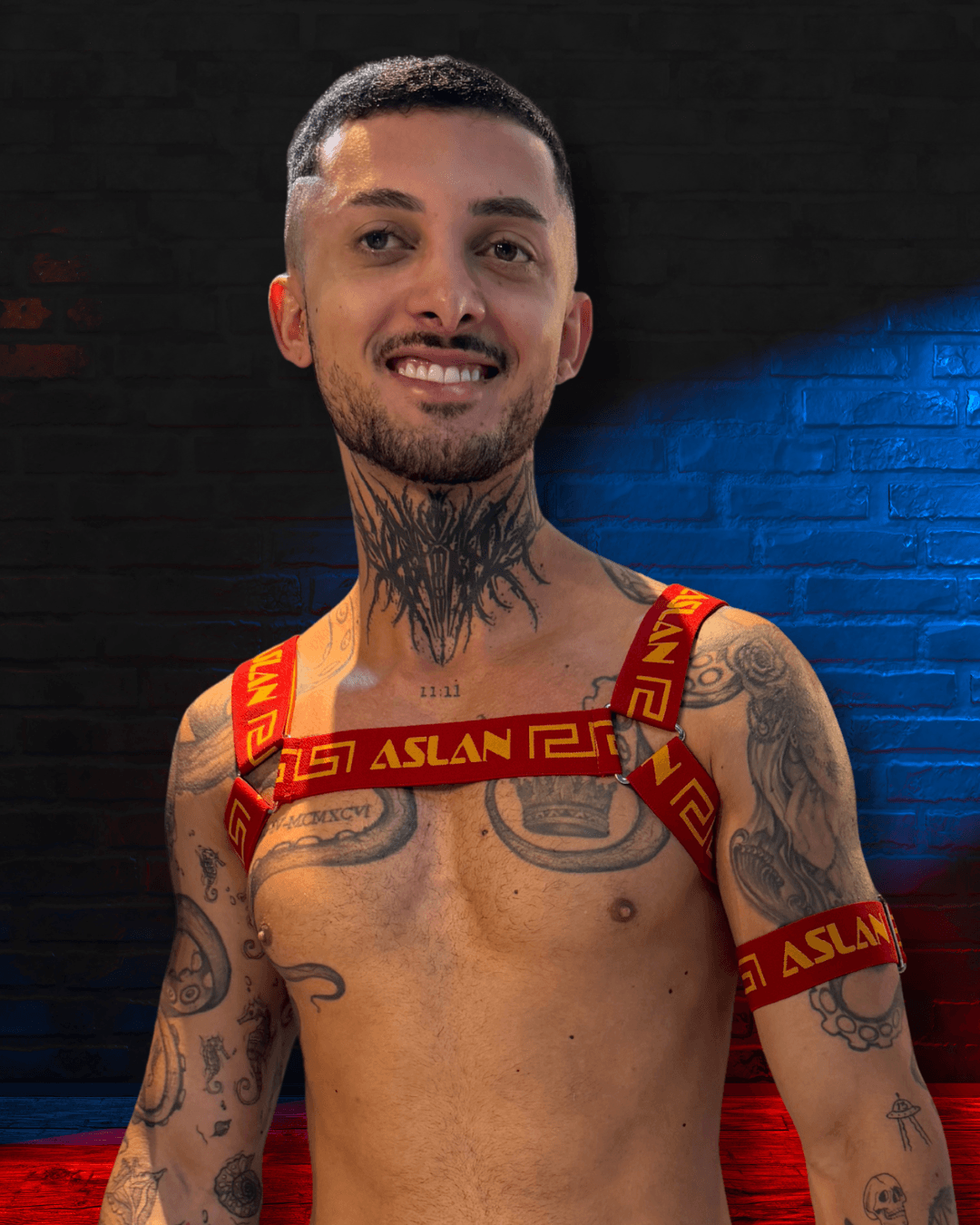 Harness Vermelho e line Dourado