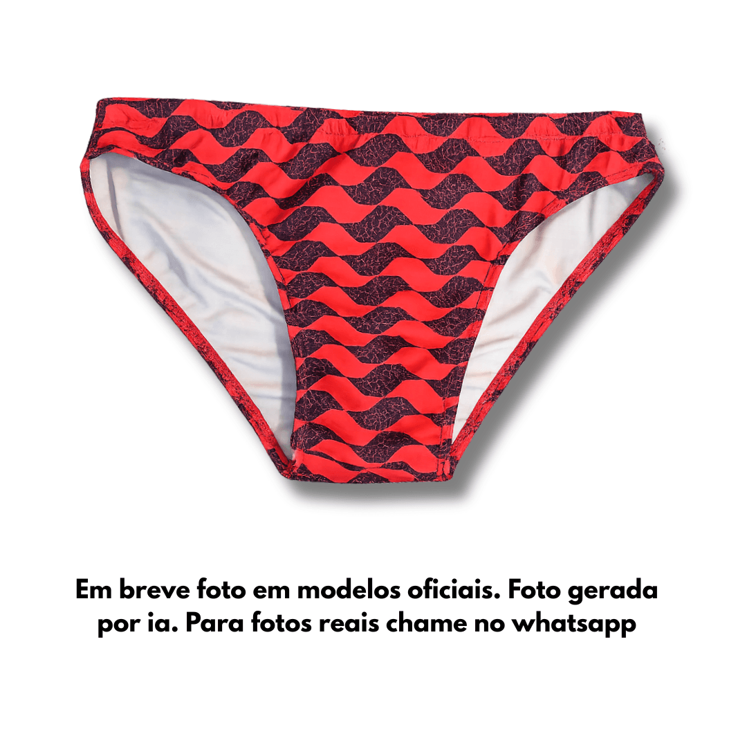 Sunga Preto e Vermelho SP Slim