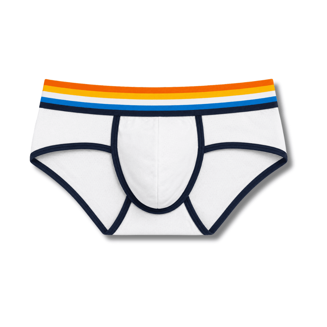 Cueca Branca Dryfit line Azul Aroace