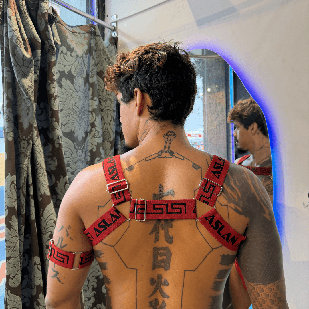 Harness Vermelho e Preto - Imagem 3