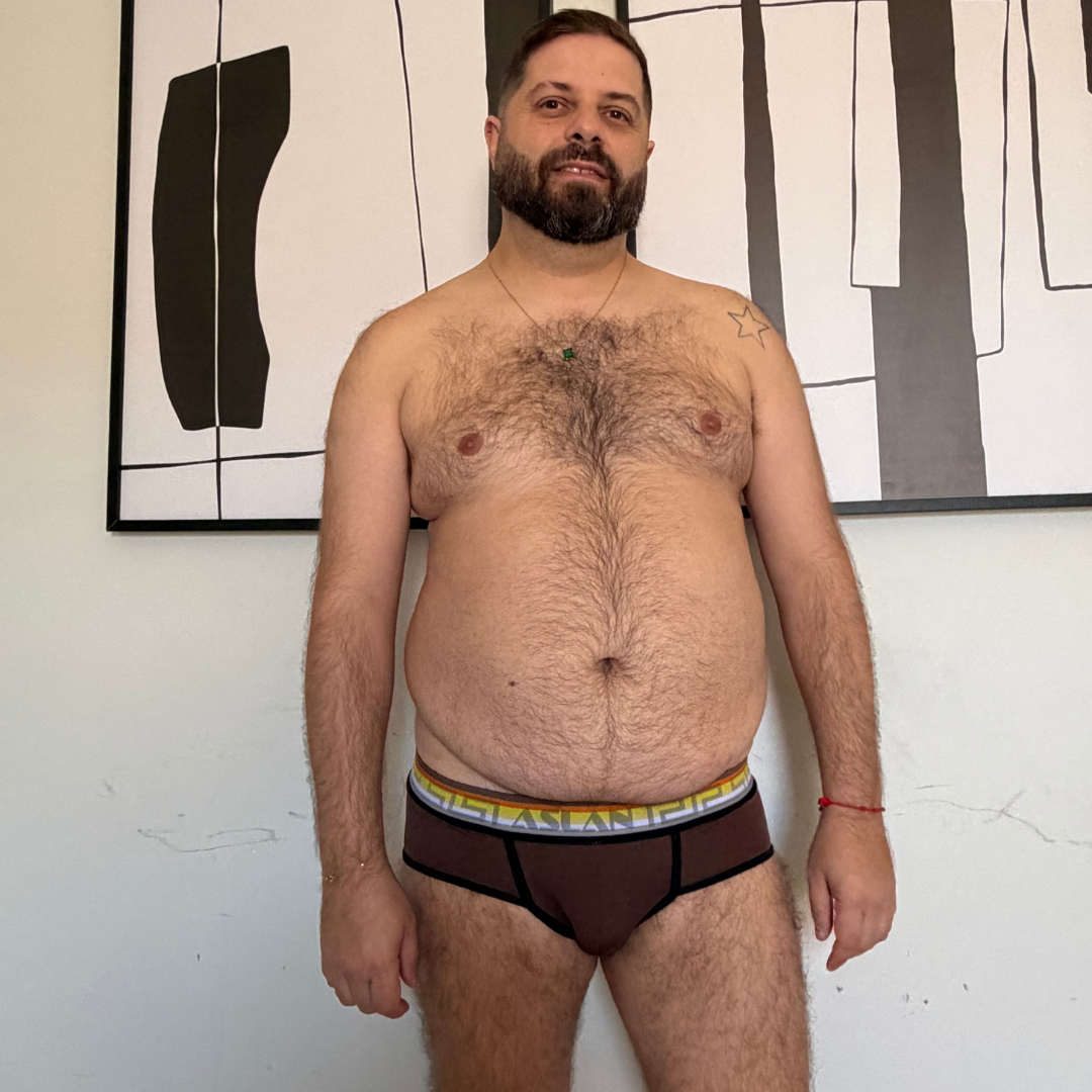 Cueca Marron line Preto Ursos
