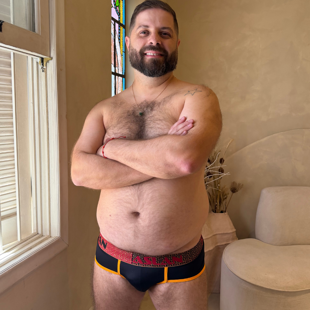 Cueca Preta line Amarelo Hades