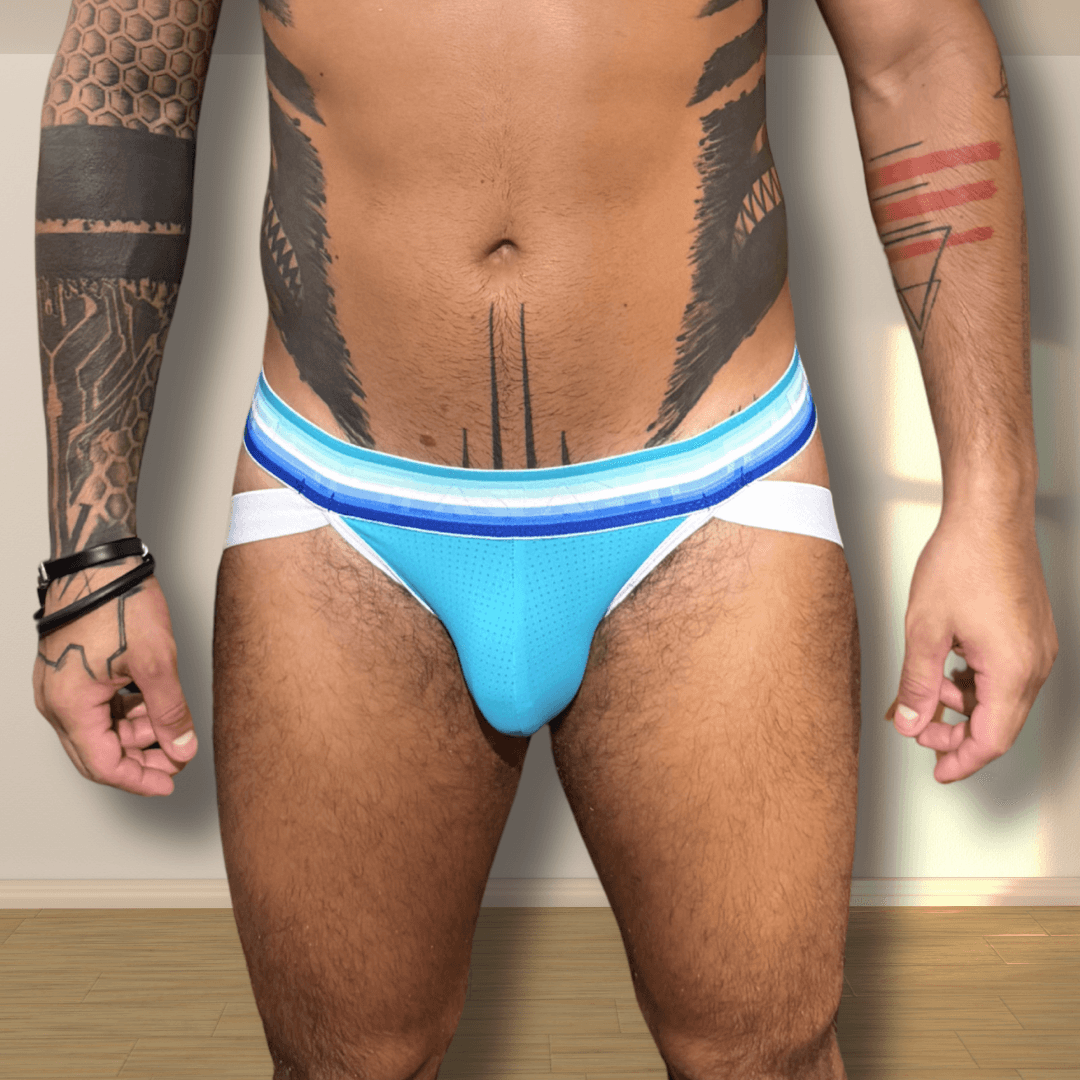 Jockstrap Azul Anemo line Branco