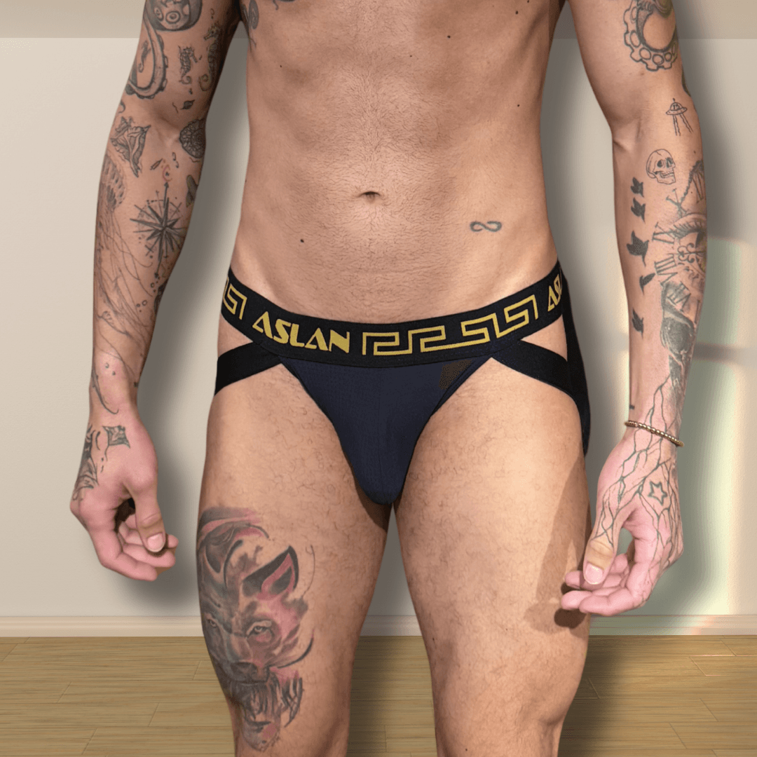 Jockstrap Preta line Dourado