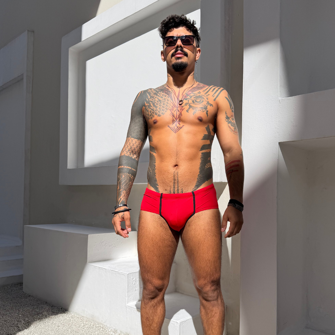 Sunga Marinheiro Vermelho line Preto