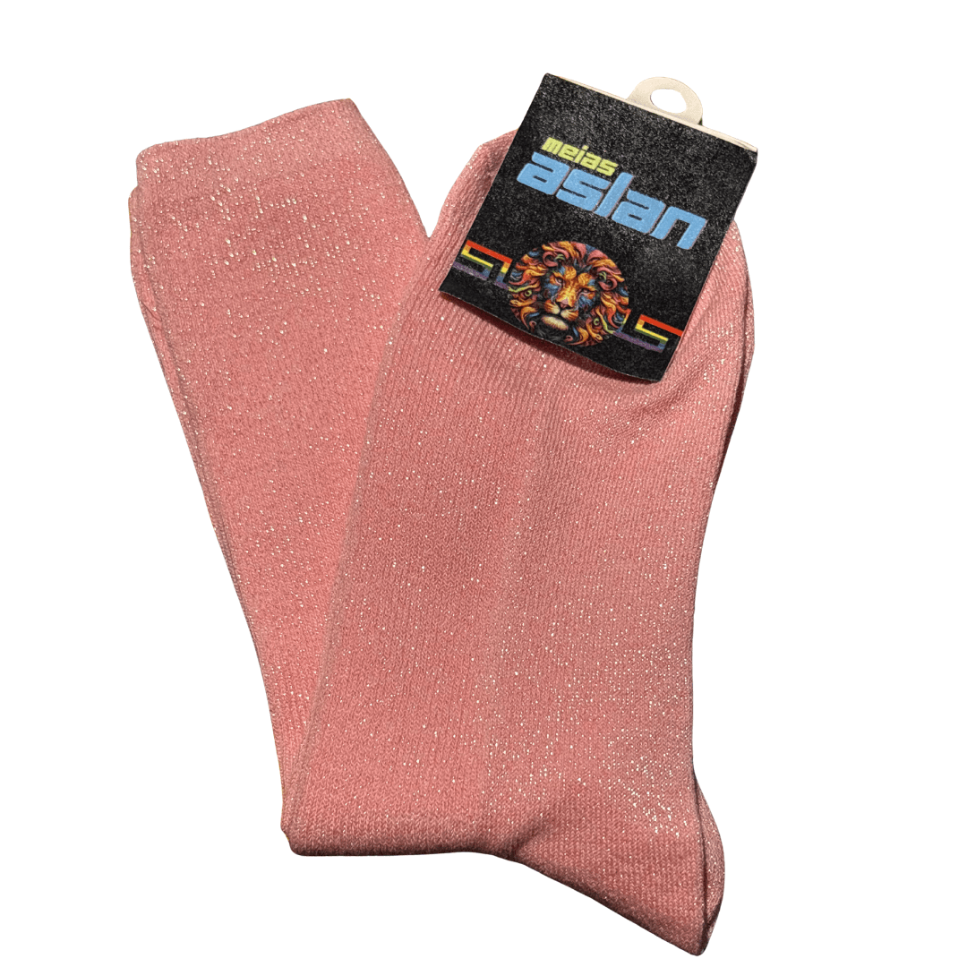 Meia Brilho Rosa 37-40 - Imagem 2