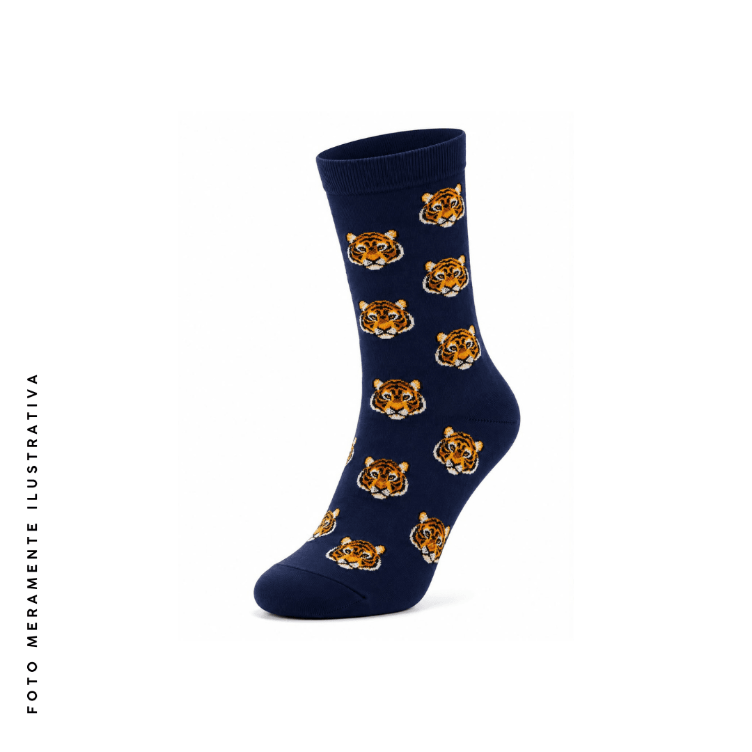Meia Tigre Azul Marinho 40-46