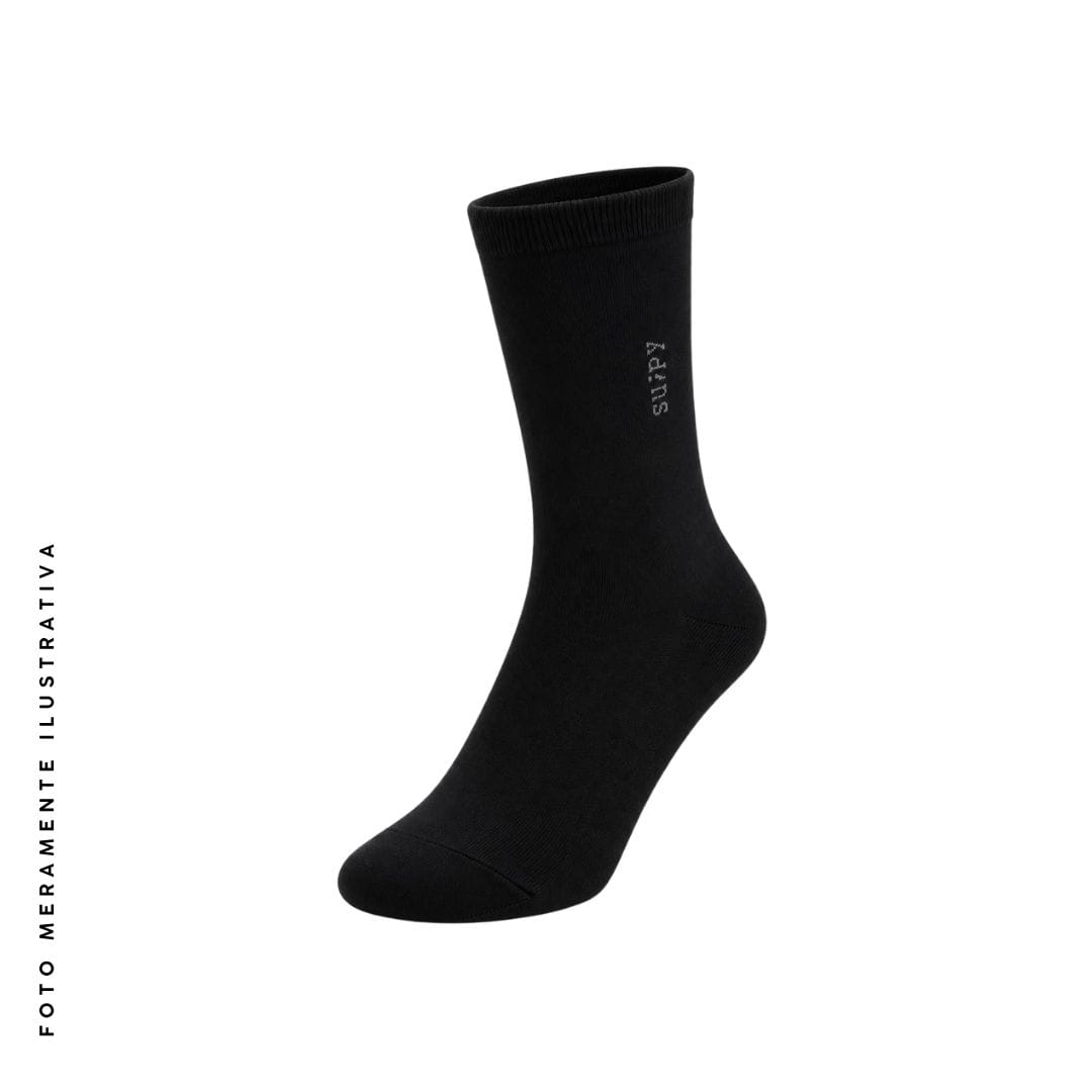 Meia Preta Cano Longo 40-46